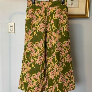 Rachel Zoe Linen Pants with Floral Design